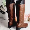 Bagatelle 𝅺 Tall Genuine Leather Dark Brown Pull-On Block Heel Boots 8W Photo 3