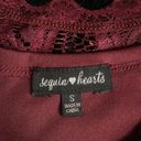 Sequin Hearts Maroon Lace Dress Photo 1