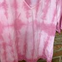 Dana Buchman  Pink Tie Dye Eyelet Short Sleeve Blouse Women's Size Large Photo 1