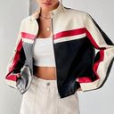 SheIn Color Block Moto Leather Jacket Photo 0