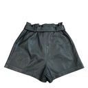 BCBGMAXAZRIA  Faux Leather Paperbag-waist Shorts In Black Size XS Buttery Soft Photo 4