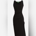 J.Crew  NWT Black Ruched Midi Dress in Vintage Rib Size Medium Photo 2