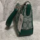 Coach  C8306 Lonnie Baguette In Signature Jacquard & Leather Green Photo 3