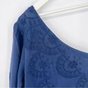 Hill House NWT  Mila Dress One Shoulder Navy Linen Blue Eyelet Sz S Photo 6