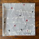 Burberry  Grey Floral Scarf with Iconic Nova Check Border Edge. NWT Photo 1