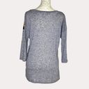 Sweet Rain  Novelty Graphic Knit Top Blouse High Low Gray S bv Photo 5