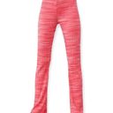 ZARA Pink Knit High Rise Ribbed Flare Elastic Waist Pants Size Large NWT Photo 0