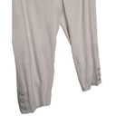 J.Jill  Pants Womens M Linen Stretch Capri Button Bottom Beachy Cottagecore Gray Photo 5