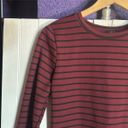 Iris Long Sleeve Bodycon Dress Burgundy Black Stripes Size XL Photo 1