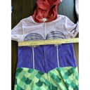 Disney  Little Mermaid Ariel One Piece Hooded Fleece Pajamas Costume Adult M Photo 4