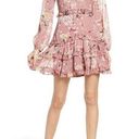 Bardot Hazel Floral Long Sleeve Ruffle Cut Out Mini Dress Size 8 Photo 0