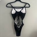 One Piece Cut Out Black Swimsuit Photo 7