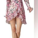 Rococo  Sand Mimi Wrap Pink Dress Long Ruffle Puff Sleeve Size Medium Photo 0