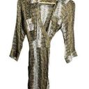 Krass&co Lucy &  Brown White Snake Print Wrap Dress. S Long Sleeved Collared. Pockets Photo 0