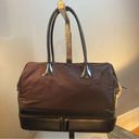 Prada  bag handle nylon train case Boston black burgundy top carry COA included Photo 3