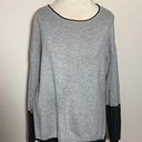 New York & Co. SOHO ASYMMETRICAL Sweater full zip back black gray color block medium NY & co.  Photo 0