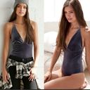 PacSun PACSON VELVET bodysuit halter top XSMALL L.A. Hearts metal gray Photo 5