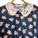 Buttons Vintage Chaus 14 Cottage Floral Top Lace Peter Pan Collar Shirtwaist  Photo 6