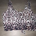 SheIn Tankini Front Knot Padded Scoop Neck Crop bikini top cheetah print size large Photo 2