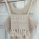 ZARA  Cream Cropped Crocheted Tank Top Photo 2