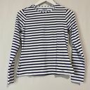 Lands'End Lands’ End Women’s Crewneck Long Sleeve Rash Guard Swim Top Blue Stripe Sz XXS Photo 0