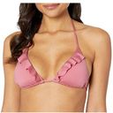 Mulberry Soluna Under Sun Triangle Ruffle Swim Bikini Top  Pink D Cup NWT Photo 0