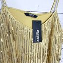 Zeagoo NWT  Gold Dripping Sequins Tank Top Size Large Photo 3