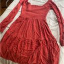 American Eagle Outfitters Red Long Sleeve Floral Dress Photo 0