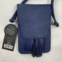 Harper K. Carroll  RFID Protected Secure Style Vegan Faux Leather Blue Crossbody Photo 3