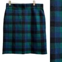 CHAPS  Green Blue Tartan Plaid Knit Pencil Straight Skirt Size Large Photo 5