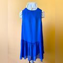 Sandro Paris V Neck Mod Color Lined Shift Flowy Mini Dress Blue Size 1 Small Photo 3