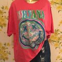 Nirvana NWOT oversized distressed short sleeve graphic T shirt dress size S/M Photo 2