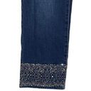 Chico's So Slimming By  Womens Jeans Size 0.5 Capri Jeweled Ankles Blue 31X27 Photo 2