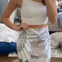 EXPRESS White and Silver Sequins Mini Skirt Photo 1