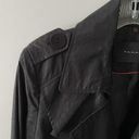 Tahari  Black Ruffle Detail Trench Coat Photo 10