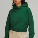 Lululemon Women’s 8  Relaxed Cropped Hoodie Everglade Green Cotton Terry Photo 0