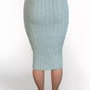 Meshki Skirt Womens M Jasmine Pistachio Striped Knit Stretchy Fluffy Pencil Midi Photo 4