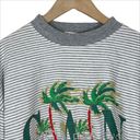 Vintage 90s Cancun Paradise Sweatshirt 100% Cotton in Gray Stripe Size Medium Photo 2