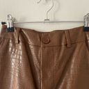 Pretty Little Thing  Brown Chocolate Faux Crocodile Leather High Waist Pants size 2 Photo 6