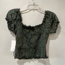 Ten Sixty Sherman NWT  shirt Nordstrom Small Green Crop Lace STRETCHY NEW Photo 7