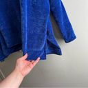 Pixi & Ivy  Royal Blue Chenille Velvet Sweater Oversized Pullover Side Slit - Sm Photo 5