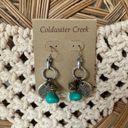 Coldwater Creek Pinecone Charm Earrings Blue Stone Silver Tone Western Folk Country Photo 4