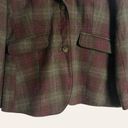 Eddie Bauer  Red Gray Plaid Classic Wool Blazer Jacket Size 4P Photo 1