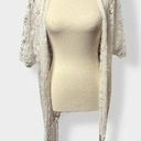 Women’s M White Lace Boho Fringed Shrug Size M Photo 0