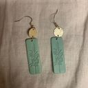 Flower Imprint Earrings Green Photo 0