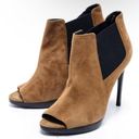 Burberry  brown suede peep toe ankle booties Photo 0