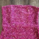 Retrofete Heather Sequin Dress in Hot Pink Strapless Mini Size Medium NWT Photo 3