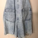 Gap  Distressed Denim Shortalls with Washwell overalls size medium Photo 12