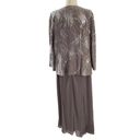 Alex Evenings  Women Size 18 2pc Set Gray Party Dress Sequin Formal 21-934 Photo 5