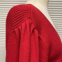 CAbi L //  Red Cabaret Ribbed Wrap Belted Cardigan Sweater Photo 4